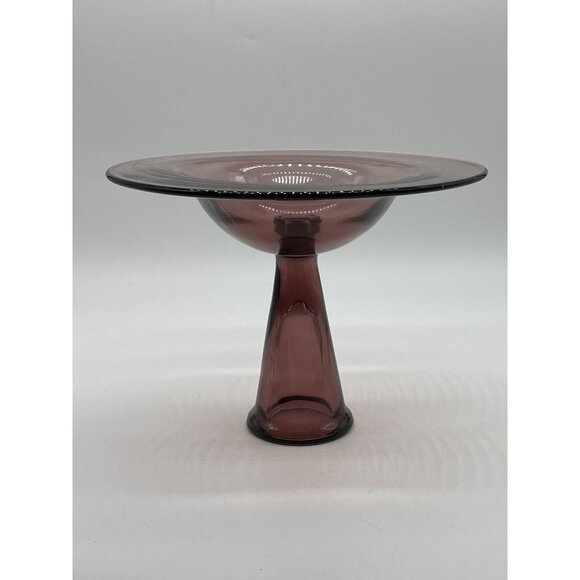 LE Smith Amethyst Orb / Saturn Candleholder Console Bowl Centerpiece - Picture 1 of 4